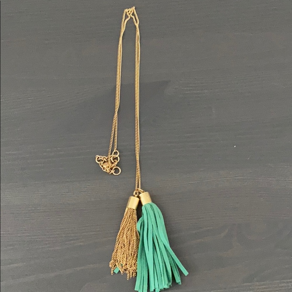 J Crew long tassle necklace